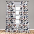 thumbnail image 5 of Ambesonne Christmas Curtains, Grunge Penguins Boxes, Pair of 28"x63", Navy Blue White Umber, 5 of 5