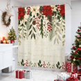 thumbnail image 4 of Christmas Red Poinsettia Shower Curtains for Bathroom, Winter Xmas Flowers Vintage Waterproof Fabric Shower Curtain, Decorative Bathroom Curtain for Bathtub, 72"x84", No Hooks Included, 4 of 9