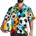 thumbnail image 4 of Football Men's Poplin Shirt, Casual Short Sleeve Printed Button Down Summer Beach Unisex Shirts, 4 of 6