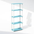 thumbnail image 1 of Furinno Turn-N-Tube 5-Tier Multipurpose Compact Display Rack, Shelving Unit, Bookcase, Light Blue/White, 1 of 6