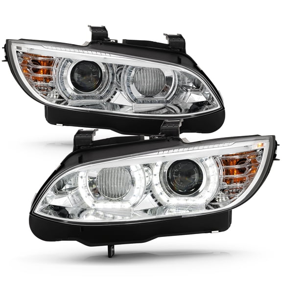 2007-2010 BMW E92 E93 328i Coupe HID w/AFS LED 3D Halo DRL Headlights Headlamps