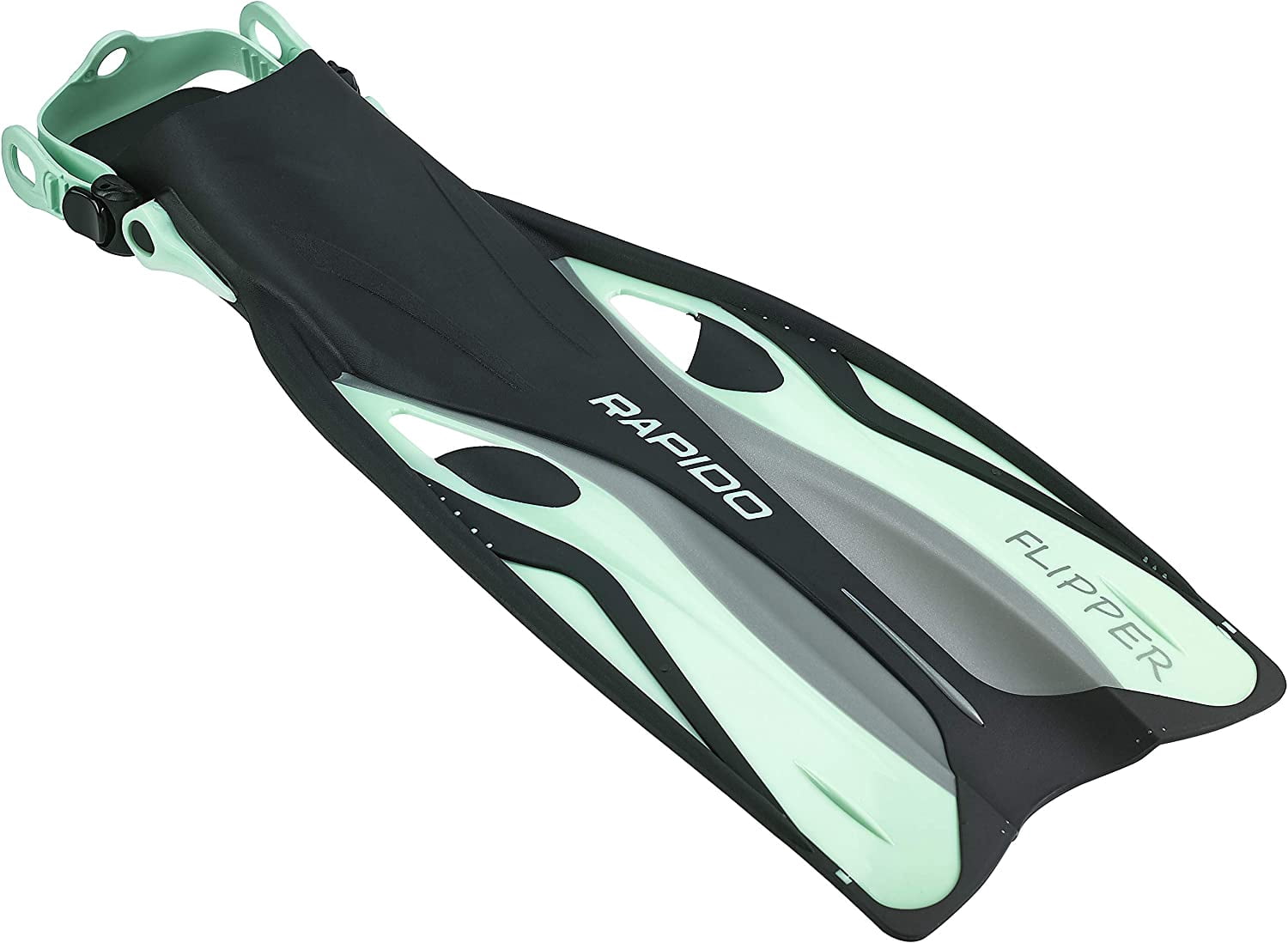 Rapido Boutique Collection Flipper Open Heel Adjustable Snorkel Fin with Snorkeling Gear Carry Bag, Ideal Snorkeling Fins for Snorkel or Scuba