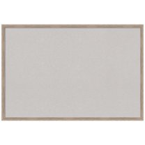 Amanti Art Grey Cork Board Wood Framed Hardwood Wedge White Wash Bulletin Board 37 in. x 25 in.