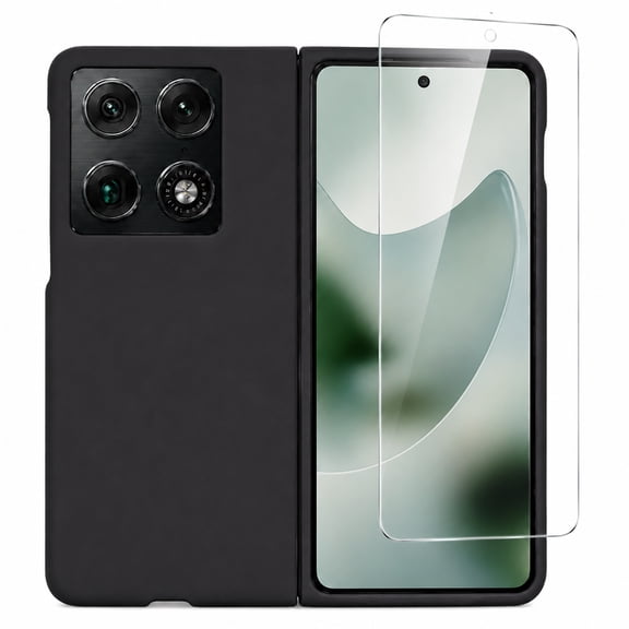 Dteck for Motorola Razr Fold Case with Screen Protector, Slim Skin-Friendly Lightweight Shockprofo Protective Phoneo Cover,Black