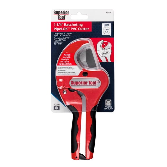 Superior Tool 37100 Pipe Cutter Ratchet Cutting Stainless Steel Blade
