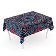 thumbnail image 1 of LADDKE Pink Turkish Bright Floral Pattern Mandalas Mottled Multicolor Blue Tablecloth Table Desk Cover Home Party Decor 60x104 inch, 1 of 1