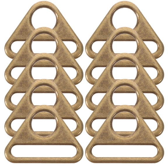 10pcs Triangle Ring Buckle for Bag Strap Craft - Bronze