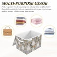 thumbnail image 6 of Yayeee Collapsible Cube Storage Bin with Lid Fabric Closet Decorative Basket with Handles, Gray Floral Ghost, 6 of 7
