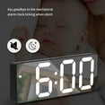 thumbnail image 4 of LED Digital Alarm Clock, Electronic Mirror Clock, Multifunctional Temperature Date Display with Sound Control, Auto Brightness Dimming, 12/24H format, Battery Or USB Powered, Compact Black Design, 4 of 8