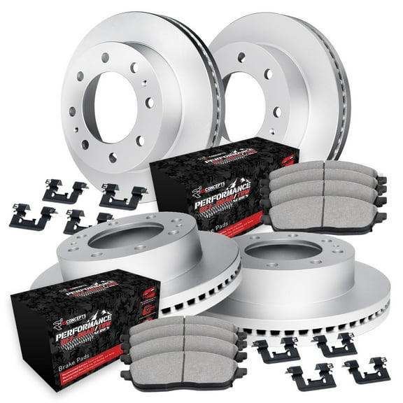 R1 Concepts Carbon Coated Disc Brake Rotor Set with Off-Road/Tow Brake Pads and Hardware WDVH2-54014