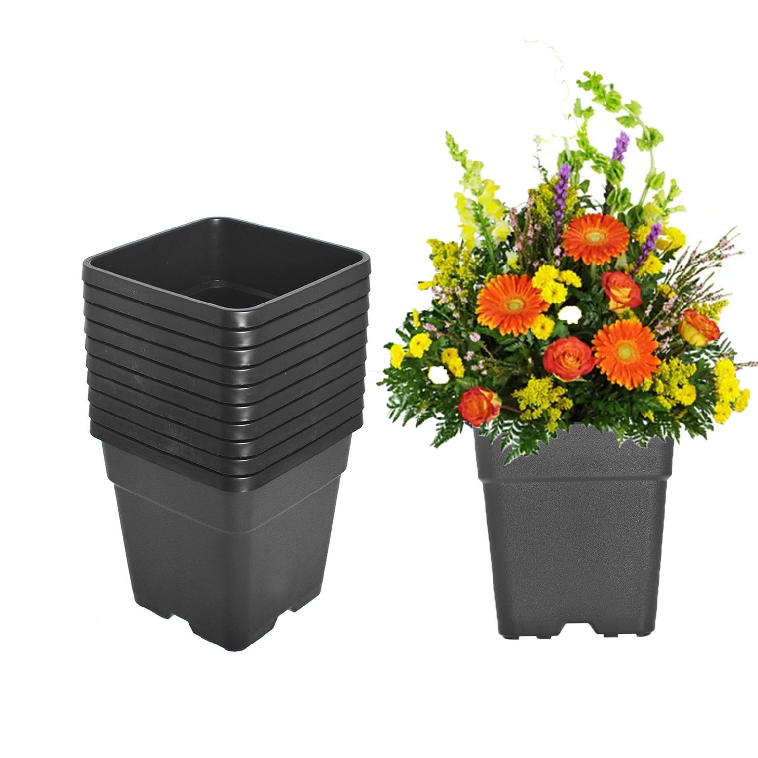 5/10PCS Reusable Square Nursery Pot 10 Gallon Plastic Grow Pots Plant