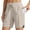 Khaki -AH10, variant on Dwellite Women's Athletic Long Running Shorts with Zipper Pockets Quick Dry Workout Gym Hiking Shorts for Women Army Green S