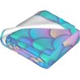 thumbnail image 3 of Mermaid Scales Sequins Printed Flannel Blanket , Fleece Throw Blanket Super Soft Thicken Blanket Fuzzy Warm Cozy Plush Microfiber Blankets for Bed Couch Sofa and All Season 80"x60", 3 of 6