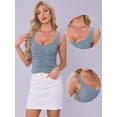 thumbnail image 2 of DARING DIVA Women's Going Out Y2K Slim Fit Ruched Crop Tops XS Dusty Blue, 2 of 6
