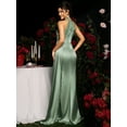 thumbnail image 5 of Sleeveless sequined embroidery patchwork color-blocking sequined embroidery hip-hugging high slit fishtail plus long formal evening, party, ball, cocktail party, wedding, business dress, 5 of 8