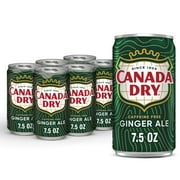 Canada Dry Caffeine Free Ginger Ale Soda Pop, 7.5 fl oz, 6 Pack Cans