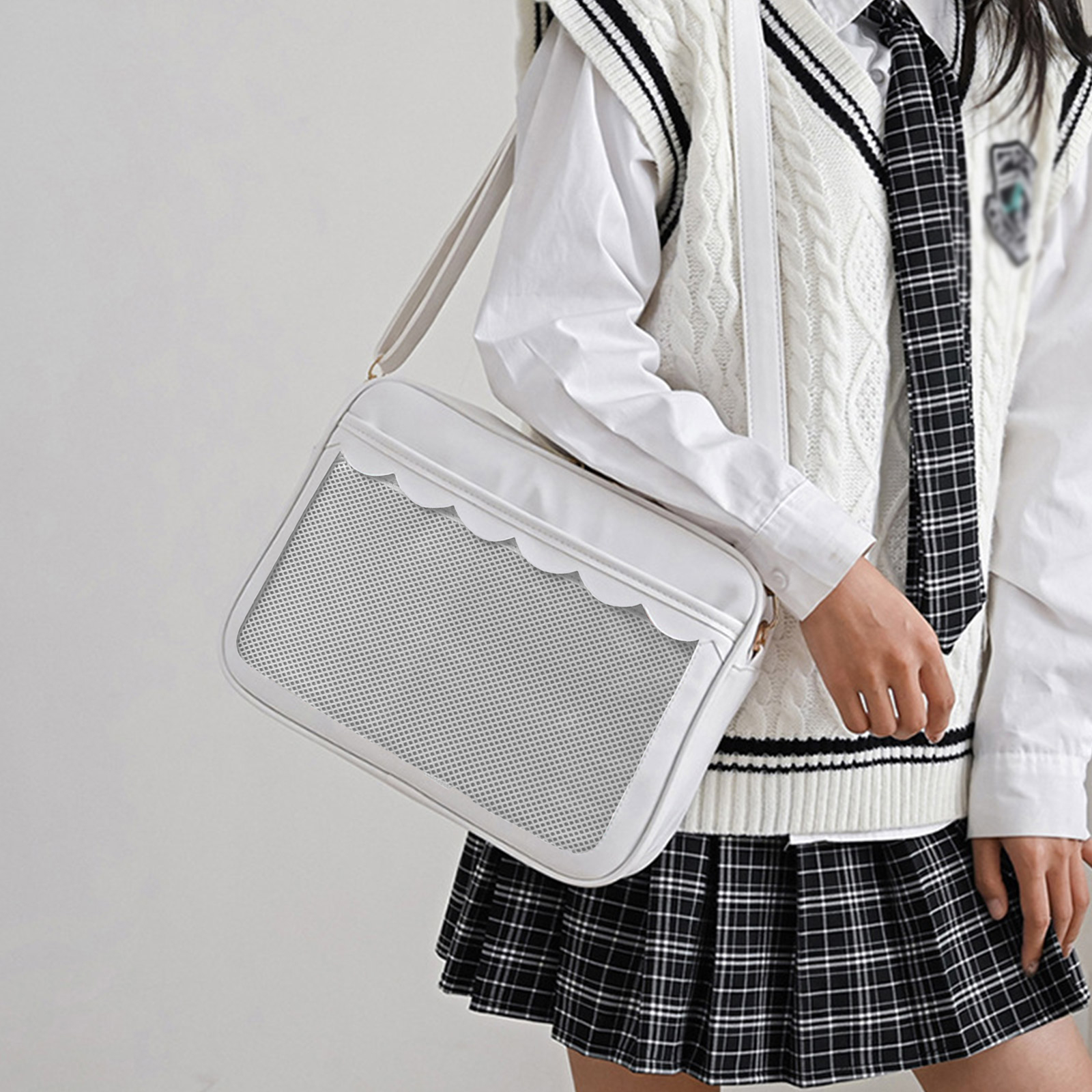 Japanese High School Girls JK Bag Women PU Handbags and Purses Transparent Itabag Women Crosssbody Bags