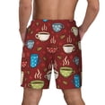thumbnail image 4 of Gaeub Coffee Cups Mens Swim Trunks Stretch Beach Shorts Quick Dry for Men Swim Shorts Swimwear with Pockets- Large, 4 of 9
