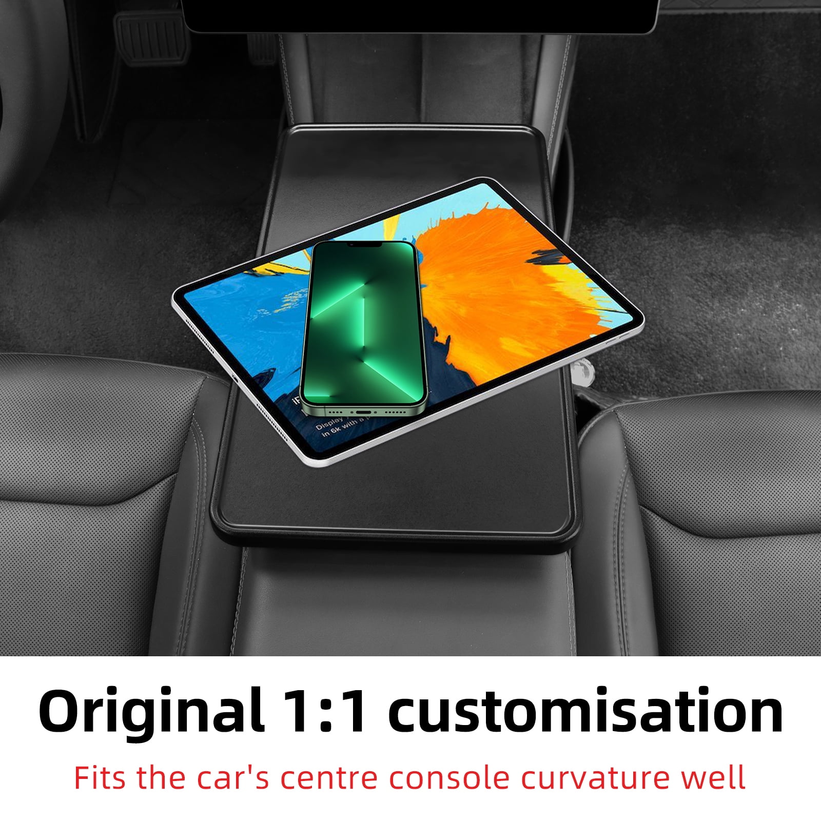 Car Stall Tray Table Foldable for 2017-2024 Tesla Model 3 2019-2024 Model Y Center Console Organizer Tray Food Eating Table