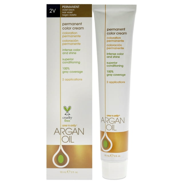 One n Only Color de pelo Coloración permanente en crema de aceite de argán - 2V Violet Black 3 oz One n Only Color de pelo 3 oz