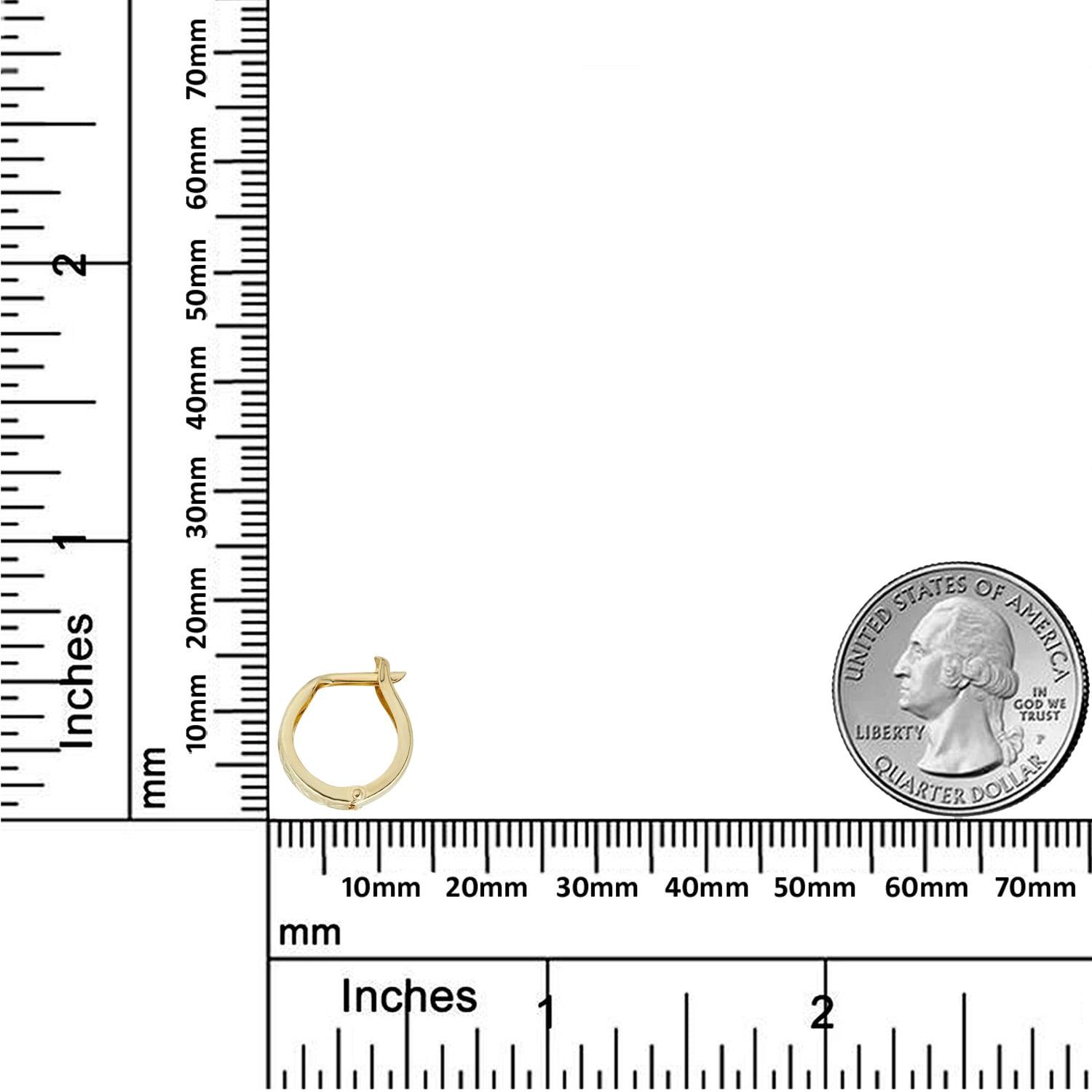 AVORA 10K Yellow Gold Diamond-Cut Petite Huggie Hoop Earrings