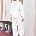 thumbnail image 4 of CILENON Clearance Sweatsuits for Women Set 2 Piece Outfits Long Sleeve Hoodie Oversized Sweatshirt Jogger Pants Casual Tracksuit Sets with Pockets (White,XXL), 4 of 5
