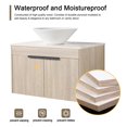 thumbnail image 3 of BNK 30'' Wall-Mounted Bathroom Vanity with White Ceramic Sink,Modern Brown Floating Bathroom Vanity Set, Single Bathroom Vanity and Sink Combo,with 2-Door Cabinet, 3 of 12