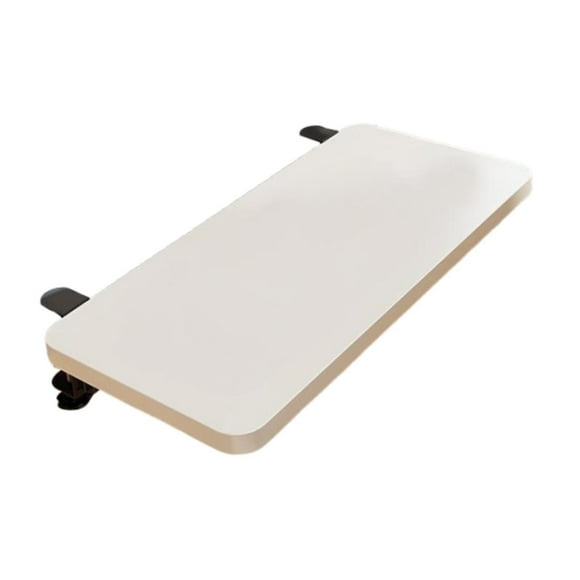 Extensor de escritorio, tablero de estante plegable, soporte resistente, abrazadera para montaje en mesa, teclado Blanco