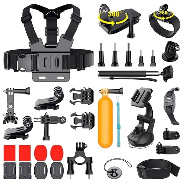 Dhcamera Kit d'Accessoires pour Caméra d'Action 35 en 1 Compatible avec GoPro Hero 11 10 9 8 7 6 5 4 GoPro Max GoPro Fusion Insta360 DJI Osmo Action 2 AKASO, et Plus