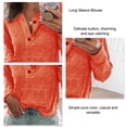 thumbnail image 3 of Blusa de manga larga con cuello en V Botón de bolsillo Pure Color Casual Top de moda para Mujer, 3 of 4