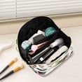 thumbnail image 6 of Iauyy Rhombus Cosmetic Bag with Handle Large Capacity Luxury Twill Travel Makeup Bag ,Watercolor Collage Collection, 6 of 8