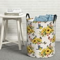 thumbnail image 6 of Gukieu Bird Sunflowers Print Round Dirty Clothes Bag, Waterproof Standing Home Bathroom Storage Basket Car Trunk Storage Bag-Small, 6 of 6