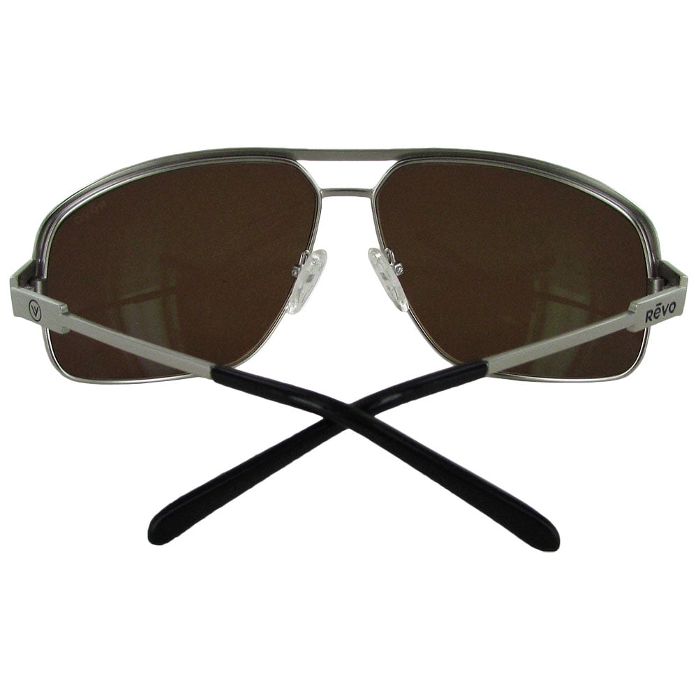 Revo Unisex 1002 Stargazer Aviator Sunglasses, Chrome/Brown