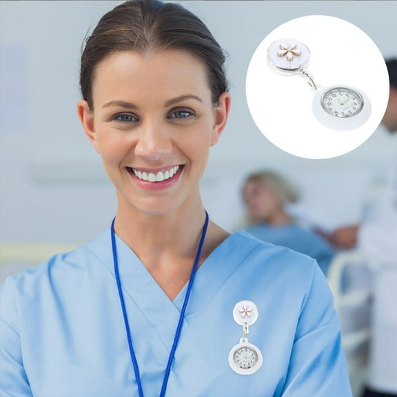 LEORX Nursing School Watch Clip On Nurse Watches White 1Set for Women