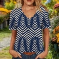 thumbnail image 4 of VBVC Women's Scallop V-Neck Short Sleeve T-Shirt,Ombre Print Casual Loose Fit Blouse For Women,Ladies Lightweight Summer Floral Gradient Top,Navy,S-5XL, 4 of 7