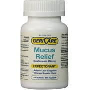 Mucus Relief Tablets by Geri-Care | Expectorant for Chest Congestion Relief | Guaifenesin 400mg | 100 Count Bottle