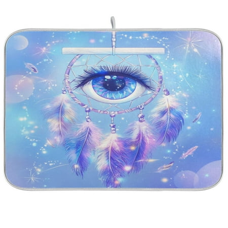 

Blue Dreamcatcher Dish Drying Mat Kitchen Mats Microfiber Counter Absorbent Dish Pad Drainer Rack