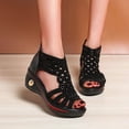 thumbnail image 1 of Sandalias de verano para mujer, sandalias con cuña, zapatos romanos huecos de cristal, sandalias informales con punta abierta Wmkox8yii ytu8116, 1 of 8