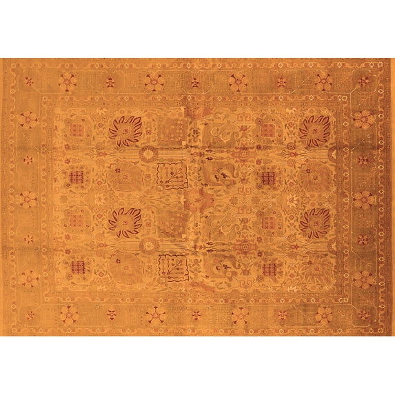 Ahgly Company Indoor Rectangle Oriental Orange Traditional Area Rugs, 5' x 8'
