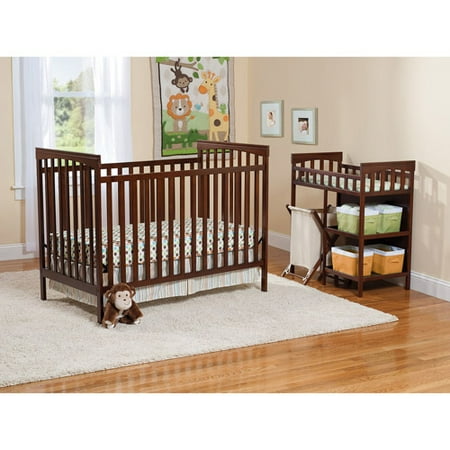 Carter's Child of Mine Sweet & Simple Nursery 3-in-1 Convertible Crib Mocha