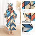 thumbnail image 3 of FORMRS Wearable Blanket Hoodie with Sleeves for Kids Cozy Flannel Sweatshirt, Blue Geometric, 3 of 7