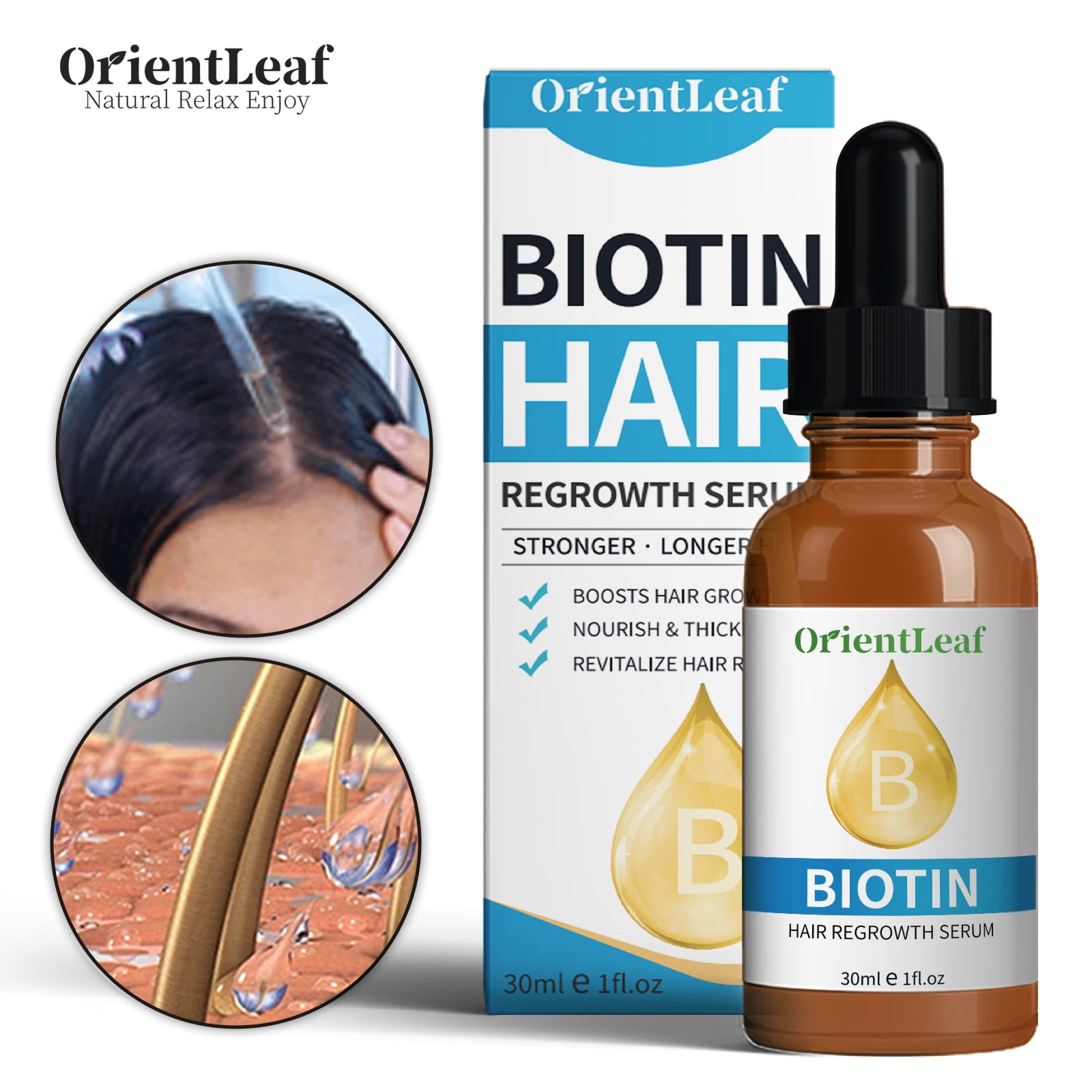 OrientLeaf Biotin Hair Growth Serum Advanced Topical Formula to Help