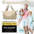 thumbnail image 3 of DAKIMOE Weekender Bags for Women, Travel Bag Carry on Gym Bag, Travel Duffle Bag with Wet Dry Pocket/Front Phone Pocket/Trolley Sleeve Pocket, Khaki, 3 of 9