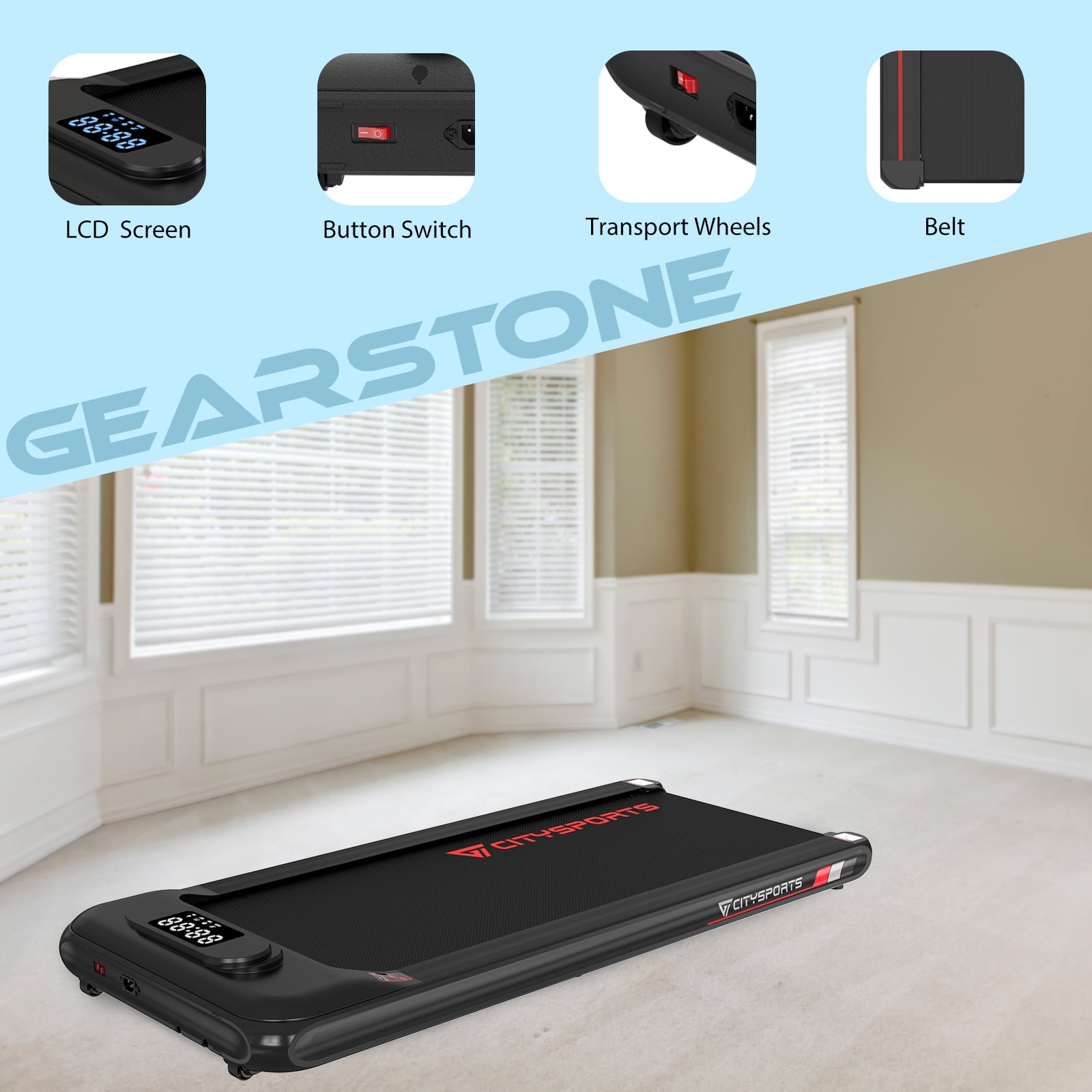 GEARSTONE Under Desk Treadmill with LCD Screen, 1-6 Nigeria Ubuy