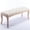 Beige + Fabric + Rubber Wood + Foam, variant on FENGFAN Bedroom Bench French Vintage Tufted 43.3" Rubber Wood Linen Ottoman 1 Pack