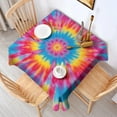 thumbnail image 2 of Colorful Tie Dye Mandala Pattern Square Tablecloth,Waterproof Square Table Cover,Wipeable Spillproof Washable Table Cover for Home Kitchen Party Decor 42"X42"(107x107cm), 2 of 6