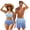 Blue, variant on Green Cucumbers Swimsuits for Couples Tummy Control Bikini Sets for Women Mens Summer Board Shorts Trendy Couples Swimwear Couples Matching Bathing Suits