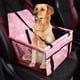 thumbnail image 4 of Transportín portátil para coche con asiento elevador para mascotas, silla de seguridad de viaje para perros, asiento delantero del coche. Impresión de hueso rosa, 4 of 8