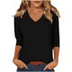 thumbnail image 1 of mfyjkho Tops De Tallas Grandes, Top/Camiseta Informal Holgada De Color Liso Con Mangas Tres Cuartos Y Cuello Redondo Para Mujer Tops De Gimnasio Para Mujer Xxl, 1 of 6