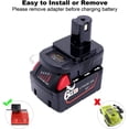 thumbnail image 4 of Adaptador de batería para batería Dewalt a Ryobi y para batería Milwaukee a Ryobi, convierte batería Dewalt de 20 V/Milwaukee de 18 V a Ryobi de 18 V One+ batería de iones de litio (solo adaptado, 4 of 6